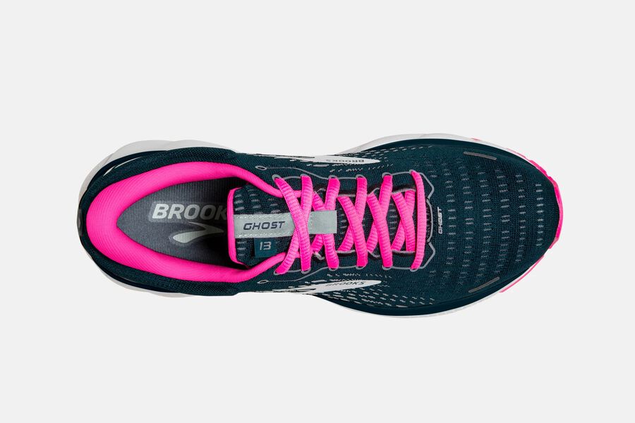 Brooks Running Shoes Womens Navy/Pink - Ghost 13 Road - 5073-UVNFH